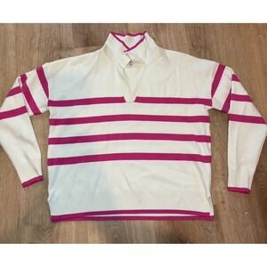Max Studio White Pink Striped‎ Sweater Size XL